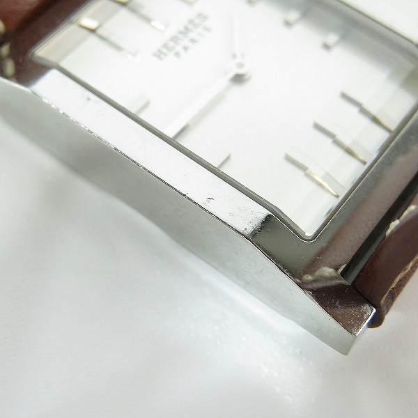 実際に弊社で買取させて頂いたHERMES/エルメス タンデム TA1.710 レザーベルト 腕時計【動作未確認】の画像 4枚目