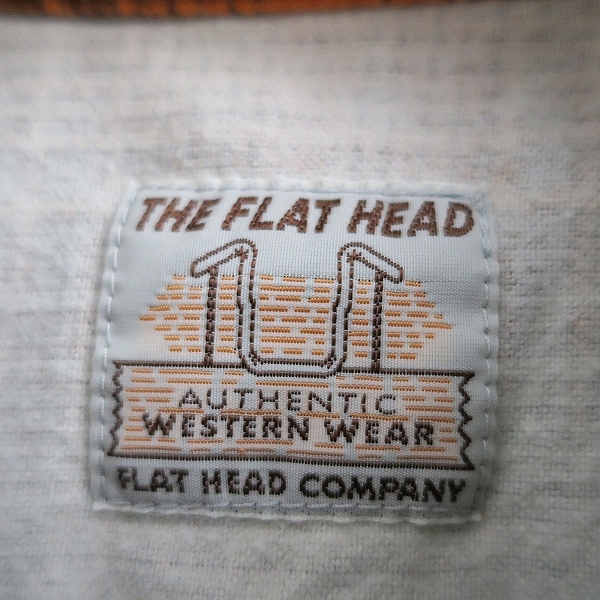 実際に弊社で買取させて頂いたFLAT HEAD/フラットヘッド チェック ネルシャツ/オレンジ系/42の画像 2枚目
