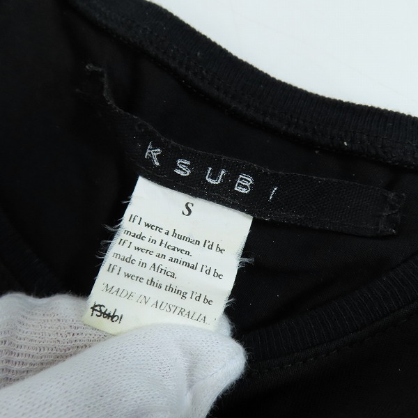 実際に弊社で買取させて頂いたKSUBI/スビ Tシャツ ブラック Sの画像 2枚目