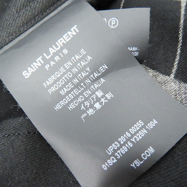 実際に弊社で買取させて頂いた【未使用】SAINT LAURENT PARIS/サンローランパリ 音符/総柄 ロングスリーブ/長袖 シャツ 376916 Y325N/ブラック/39の画像 3枚目