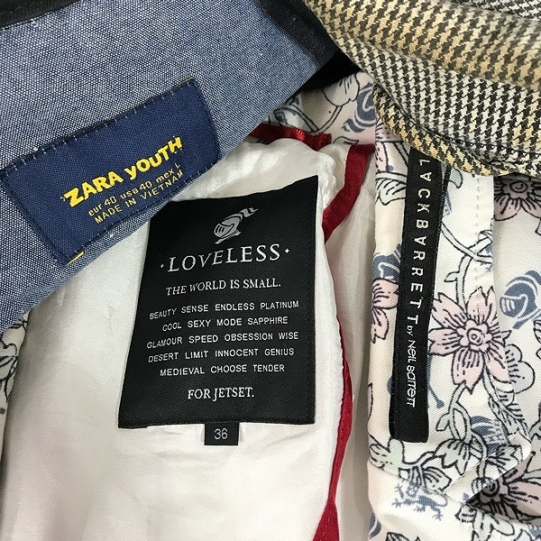 実際に弊社で買取させて頂いた【おまとめ】ラブレス/ザラ/ニールバレット 他 メンズ/レディース ジャケット/パーカー 等