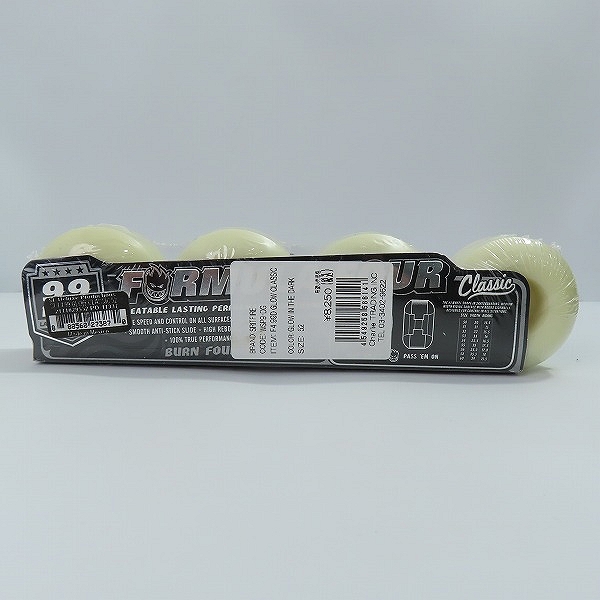 実際に弊社で買取させて頂いた【未開封】SPITFIRE/スピリットファイヤ FORMULA FOUR F4 WHEELS 99D GLOW CLASSIC 52mmの画像 1枚目