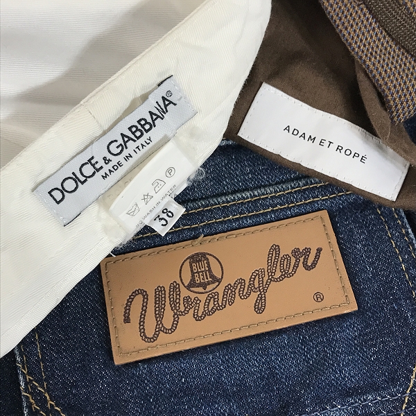 実際に弊社で買取させて頂いた【おまとめ】ドルチェ&ガッバーナ/アダムエロペ/ラングラー 他 メンズ/レディース デニムパンツ/イージーパンツ 等