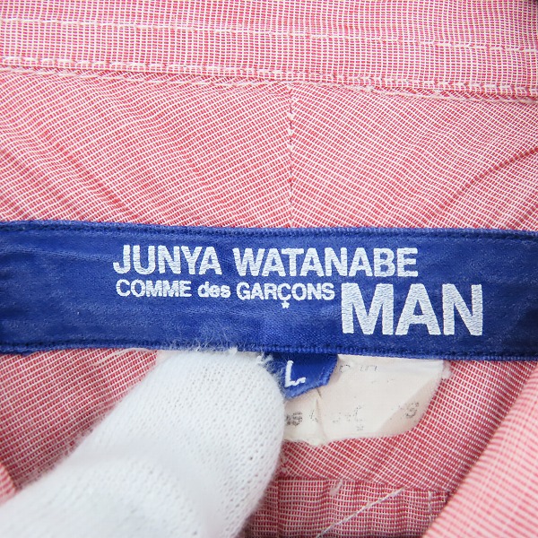 実際に弊社で買取させて頂いたJUNYAWATANABE COMME des GARCONS MAN/ジュンヤワタナベ コムデギャルソンマン 切り替えボタンシャツ/Lの画像 2枚目