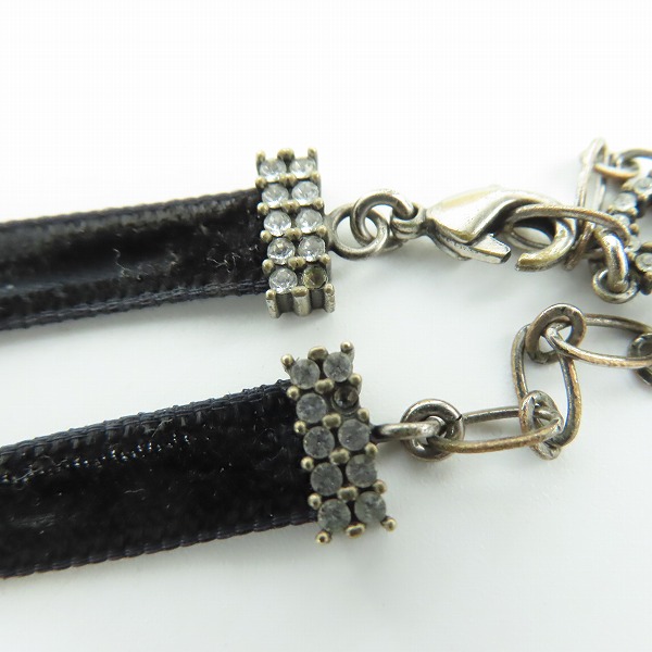 実際に弊社で買取させて頂いた【難有り】ChristianDior/クリスチャンディオール J'ADIOR ベロア ラインストーン チョーカー ネックレスの画像 2枚目