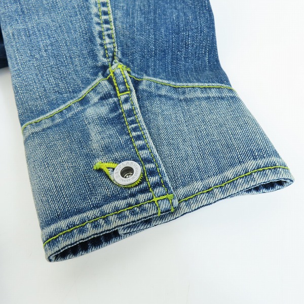 実際に弊社で買取させて頂いたISAMUKATAYAMA BACKLASH/バックラッシュ ロイヤルフラッシュ別注 THE COVERS デニムジャケット RF-D12/Sの画像 4枚目