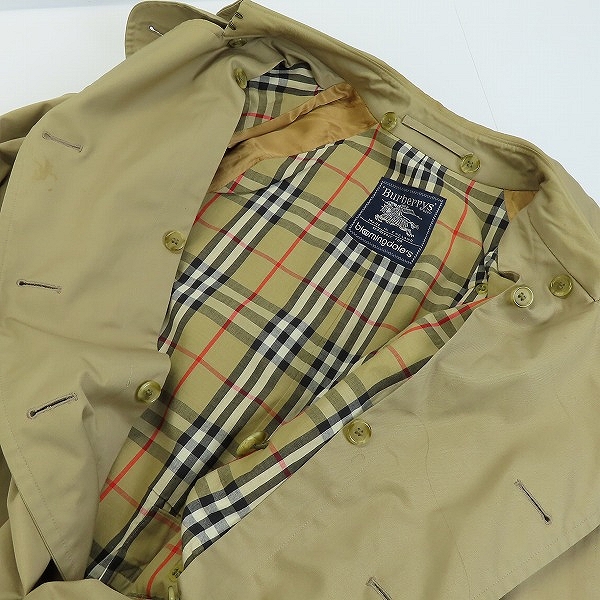 実際に弊社で買取させて頂いたburberry's/バーバリーズ  bloomingdale's 裏地チェック柄 トレンチコート 44の画像 9枚目