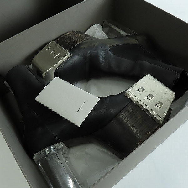 実際に弊社で買取させて頂いた【難有り】RICK OWENS/リックオウエンス KISS BOOTS/キス ヒールブーツ ブラック/43の画像 8枚目