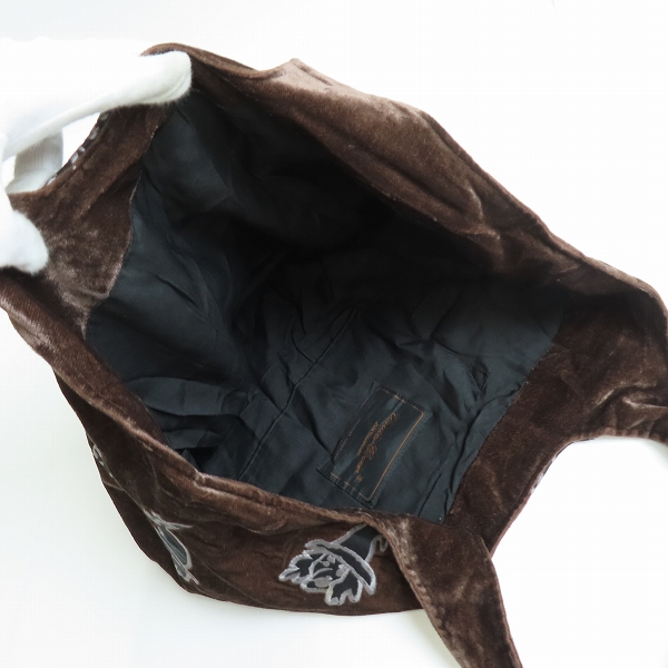 実際に弊社で買取させて頂いたUNDERCOVER/アンダーカバー JUN TAKAHASHI トートバッグ ハンドバッグ ベロア 魔女 総柄の画像 3枚目