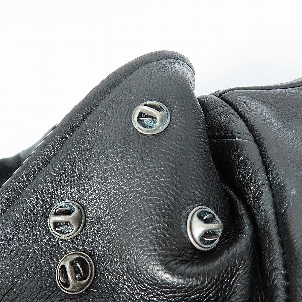 実際に弊社で買取させて頂いたDIESEL BLACK GOLD/ディーゼルブラックゴールド ラムレザーダブルライダースジャケット 48の画像 7枚目