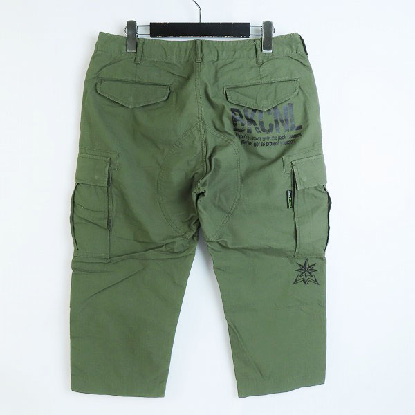 実際に弊社で買取させて頂いたBack Channel/バックチャンネル 7分丈 カーゴパンツ ブリントデザイン カーキ Sの画像 1枚目