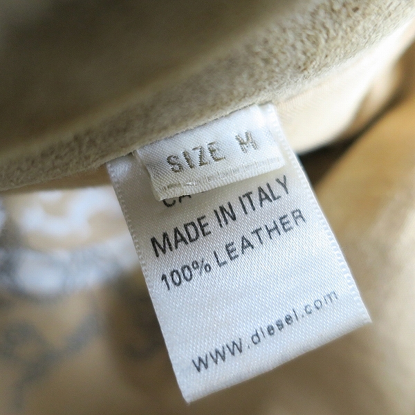 実際に弊社で買取させて頂いたDIESEL/ディーゼル 襟ボア ヌバック/バックスキン レザージャケット A62226170/Mの画像 4枚目