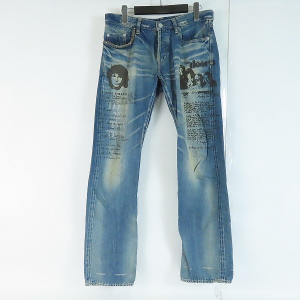 実際に弊社で買取させて頂いたHYSTERIC GLAMOUR/ヒステリックグラマー DOORS プリント USED加工 デニム 0292AP04/30