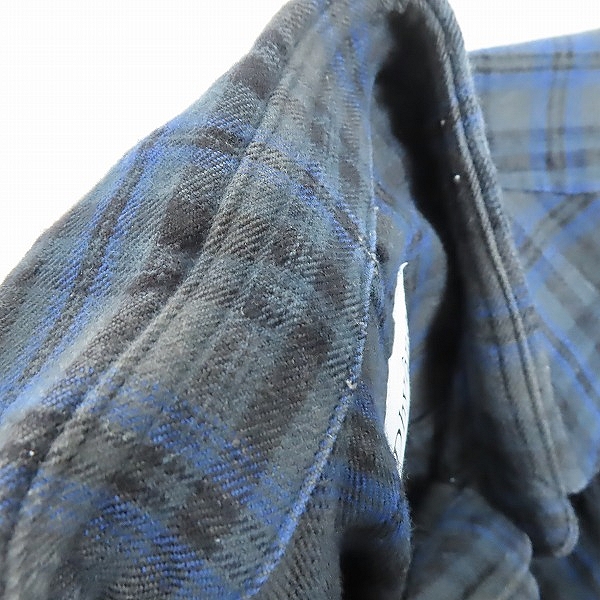 実際に弊社で買取させて頂いたDhyana/ディアーナ チェック柄 長袖シャツ 胸レザーポケット D13AW-70/2の画像 5枚目