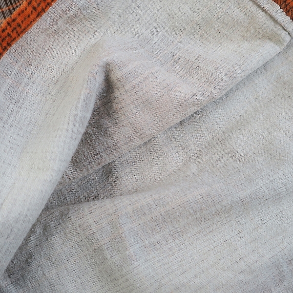 実際に弊社で買取させて頂いたFLAT HEAD/フラットヘッド チェック ネルシャツ/オレンジ系/42の画像 7枚目