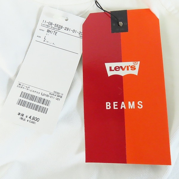実際に弊社で買取させて頂いた【未使用】BEAMS×LEVIS/ビームス×リーバイス ロゴ Tシャツ/Lの画像 6枚目