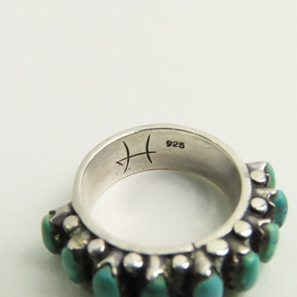 実際に弊社で買取させて頂いたHOLLYWOOD RANCH MARKET/ハリウッドランチマーケット シルバーリング ターコイズ 7号-7.5号の画像 6枚目