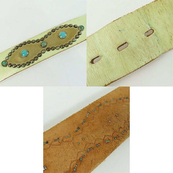 実際に弊社で買取させて頂いたHTC/エイチティーシー ターコイズ スタッズ ベルトの画像 9枚目