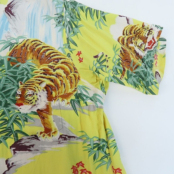 実際に弊社で買取させて頂いたTHE FLAT HEAD/フラットヘッド 虎デザイン アロハシャツ/Sの画像 6枚目