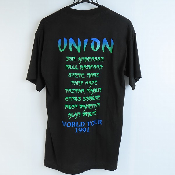 実際に弊社で買取させて頂いた【ジャンク】YES/イエス UNION WORLD TOUR/ユニオン ワールドツアー 1991 ツアーTシャツ バンドTシャツ ヴィンテージ Lの画像 1枚目