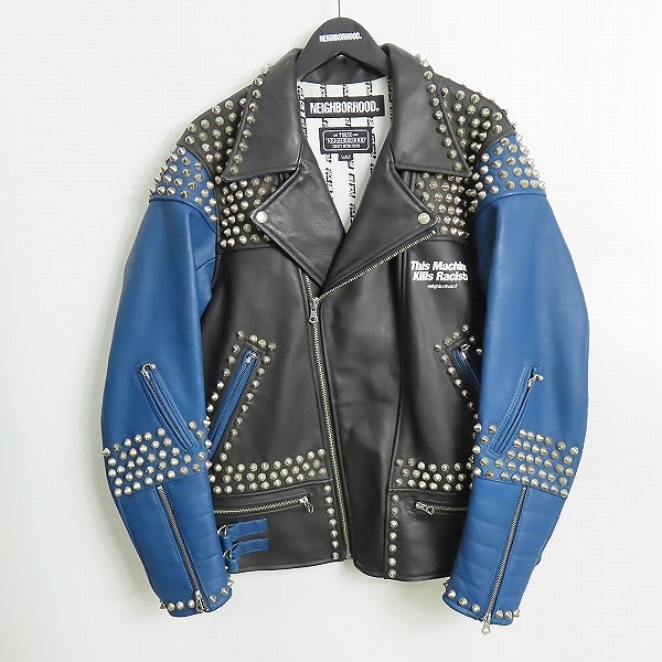 実際に弊社で買取させて頂いたNEIGHBORHOOD/ネイバーフッド 18AW CLAY RIDERS スタッズ レザー ライダース ジャケット 18SNZH-JKM07/L