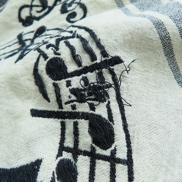 実際に弊社で買取させて頂いたn(n) BY NUMBER (N)INE/エヌエヌバイナンバーナイン 音符 大判ストールの画像 5枚目