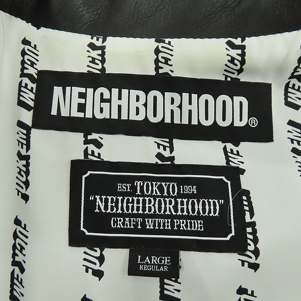 実際に弊社で買取させて頂いたNEIGHBORHOOD/ネイバーフッド 18AW CLAY RIDERS スタッズ レザー ライダース ジャケット 18SNZH-JKM07/Lの画像 2枚目