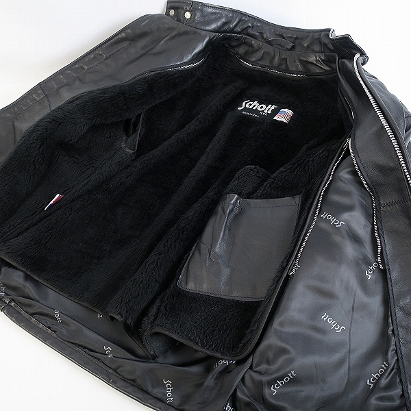 実際に弊社で買取させて頂いたSchott/ショット ボアライナー ライダース ジャケット /40の画像 8枚目