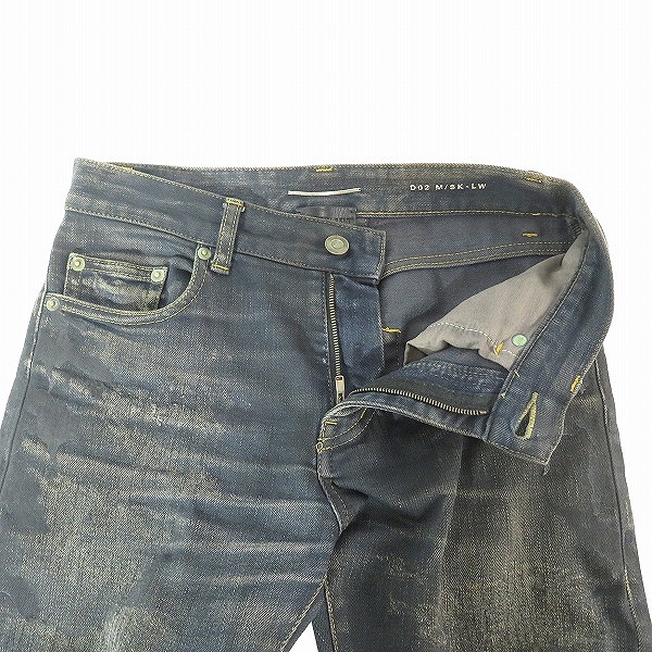 実際に弊社で買取させて頂いたSAINTLAURENTPARIS/サンローランパリ 13AW オーバーダイ ダメージ加工スキニーデニムパンツ 328936/27の画像 5枚目