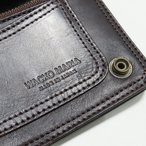 実際に弊社で買取させて頂いたWACKO MARIA×PORTER/ワコマリア×ポーター 2つ折り レザーウォレット の画像 4枚目