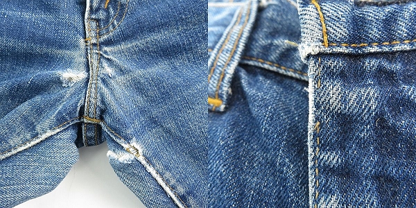 実際に弊社で買取させて頂いたリーバイス 505 0217 刻印4 フロント並行ステッチ 42TALON ビッグE バックポケット裏シングル 赤タブ不均等 ヴィンテージ/W30の画像 7枚目