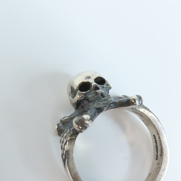 実際に弊社で買取させて頂いたCRAZY PIG/クレイジーピッグ Skull&Crossbones Ring/スカル＆クロスボーン リング 14.5号の画像 7枚目