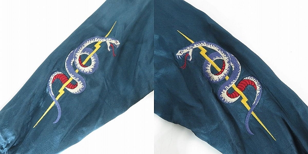 実際に弊社で買取させて頂いたHYSTERIC GLAMOUR/ヒステリックグラマー スカル/スネーク刺繍 スカジャン 0163AB09 Sの画像 6枚目