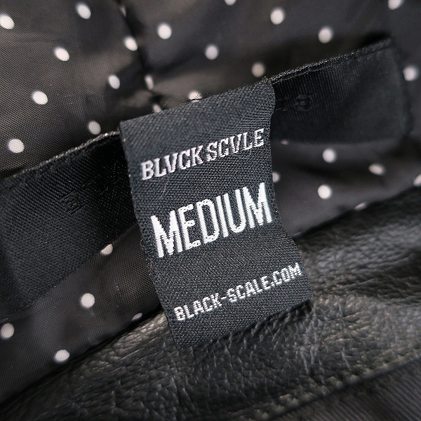 実際に弊社で買取させて頂いたBLACK SCALE/ブラックスケール レザー切り替え ジャケット/Mの画像 3枚目