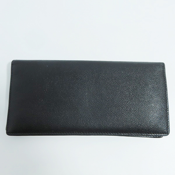 実際に弊社で買取させて頂いたSAINT LAURENT PARIS/サンローラン 二つ折り 長財布 ブラックの画像 1枚目