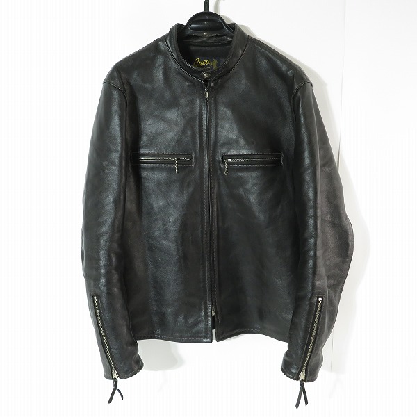 実際に弊社で買取させて頂いたBUCO/ブコ THE REAL McCOY'S/リアルマッコイズ HORSE HIDE/ホースハイド J-100 シングルライダースジャケット/42