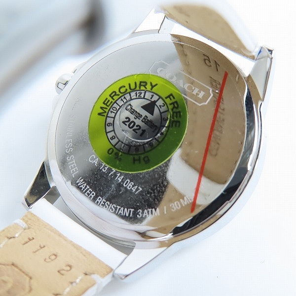 実際に弊社で買取させて頂いたCOACH/コーチ アナログ クォーツ ウォッチ/腕時計 CA 13.7.14.0647【動作未確認】の画像 3枚目