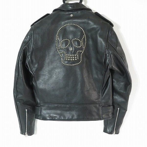 実際に弊社で買取させて頂いたSCHOTT×HTC/ショット×エイチティーシー 牛革 ワンスター スタッズ ライダースジャケット 613US 7007/38の画像 1枚目