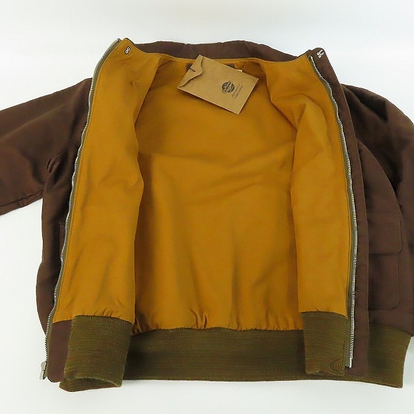 実際に弊社で買取させて頂いた【未使用】BUZZ RICKSONS/バズリクソンズ A-2 AVIATION ASSOCIATES JUNGLE CLOTH フライトジャケット ブラウン BR14934 /42の画像 5枚目