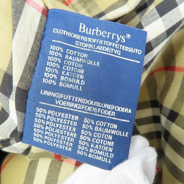 実際に弊社で買取させて頂いたburberry's/バーバリーズ  bloomingdale's 裏地チェック柄 トレンチコート 44の画像 4枚目