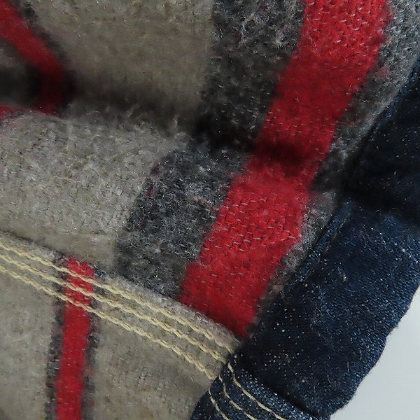 実際に弊社で買取させて頂いたTHE REAL McCOY'S×Lee/リアルマッコイズ×リー 91-LJ ブランケット デニム カバーオール/34の画像 6枚目