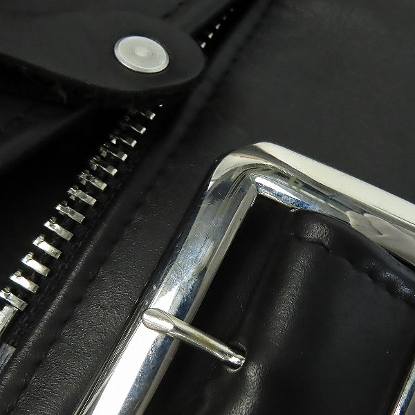 実際に弊社で買取させて頂いたSchott/ショット TALL ONE STAR RIDERS JACKET 1スター ワンスター ダブルライダースジャケット 牛革  7164/613US 36 の画像 7枚目