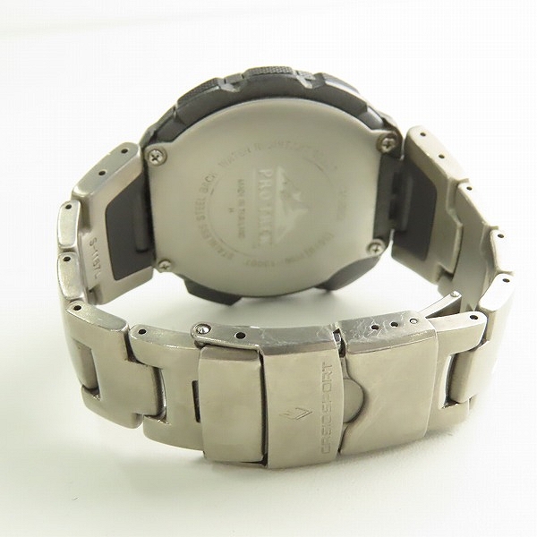 実際に弊社で買取させて頂いたCASIO/カシオ PRO TREK/プロトレック 電波ソーラー/トリプルセンサー PRW-1300Tの画像 2枚目