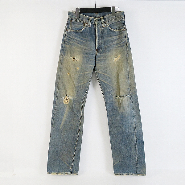 実際に弊社で買取させて頂いたLEVI'S/リーバイス 1937年 501XX 復刻 片面BIG E 均等V ボタンフライ フラットボタン デニムパンツ 37501/W32