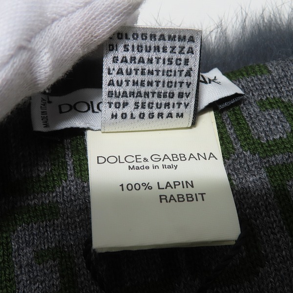 実際に弊社で買取させて頂いた【未使用】DOLCE&GABBANA/ドルチェ&ガッバーナ ロゴ ファー スカーフ マフラーの画像 4枚目