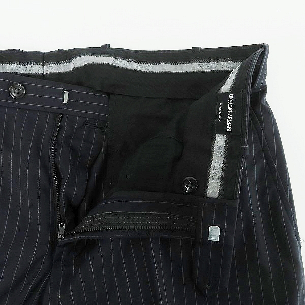 実際に弊社で買取させて頂いたGIORGIO ARMANI/ジョルジオアルマーニ セットアップ スーツ ストライプ ジャケット/パンツ 50の画像 4枚目