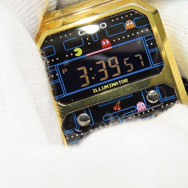 実際に弊社で買取させて頂いたCASIO/カシオ×PAC-MAN/パックマン コラボレーションモデル A100WEPC-1BJRの画像 5枚目