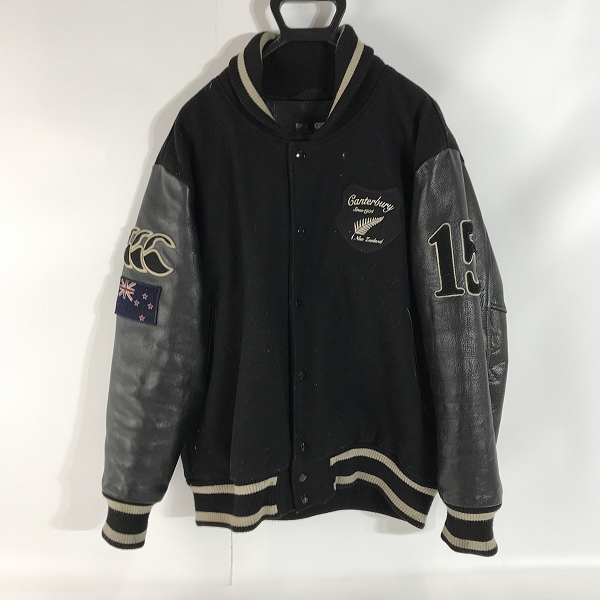 実際に弊社で買取させて頂いたCANTERBURY/カンタベリー STADIUM JACKET 袖レザー 刺繍 スタジャン/XL