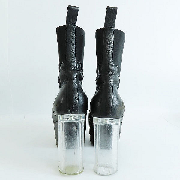 実際に弊社で買取させて頂いた【難有り】RICK OWENS/リックオウエンス KISS BOOTS/キス ヒールブーツ ブラック/43の画像 1枚目