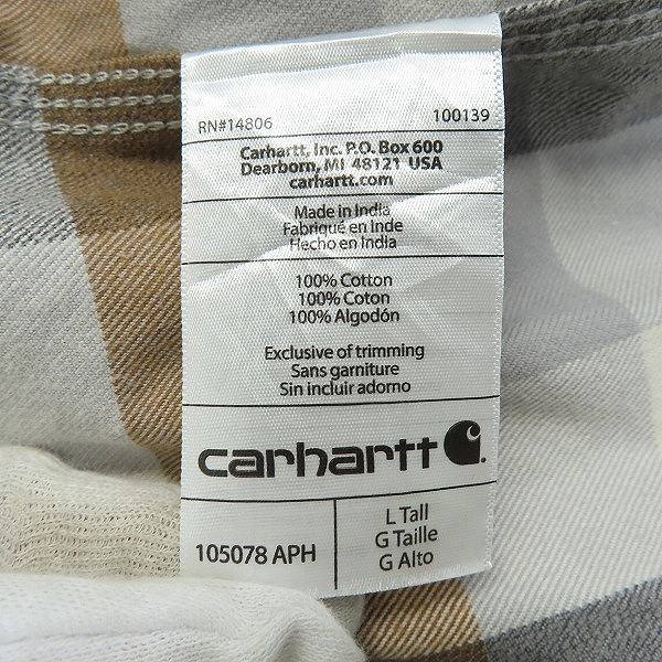 実際に弊社で買取させて頂いたCarhartt/カーハート チェック柄 フランネルシャツ Lの画像 4枚目